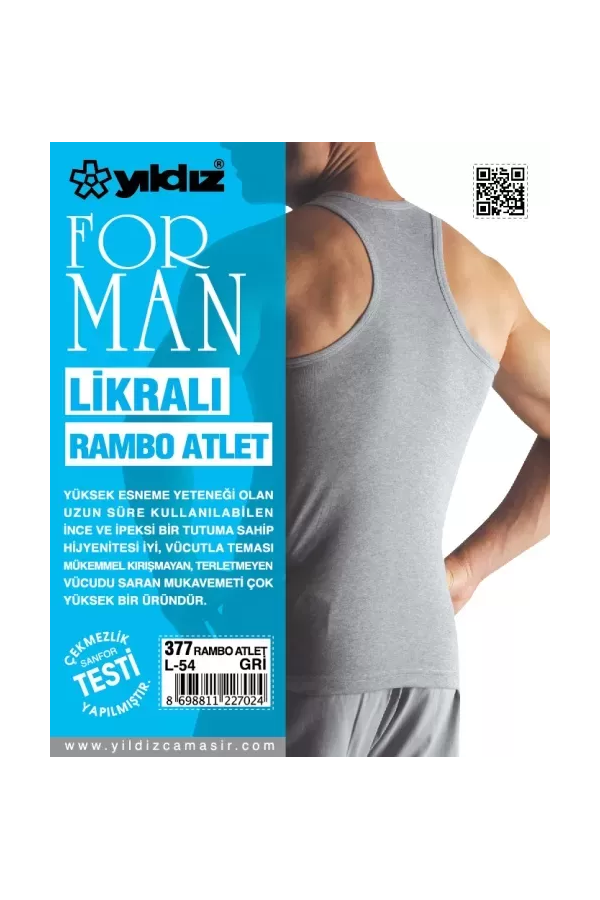 Yıldız Likralı Forman Rambo Atlet Gri