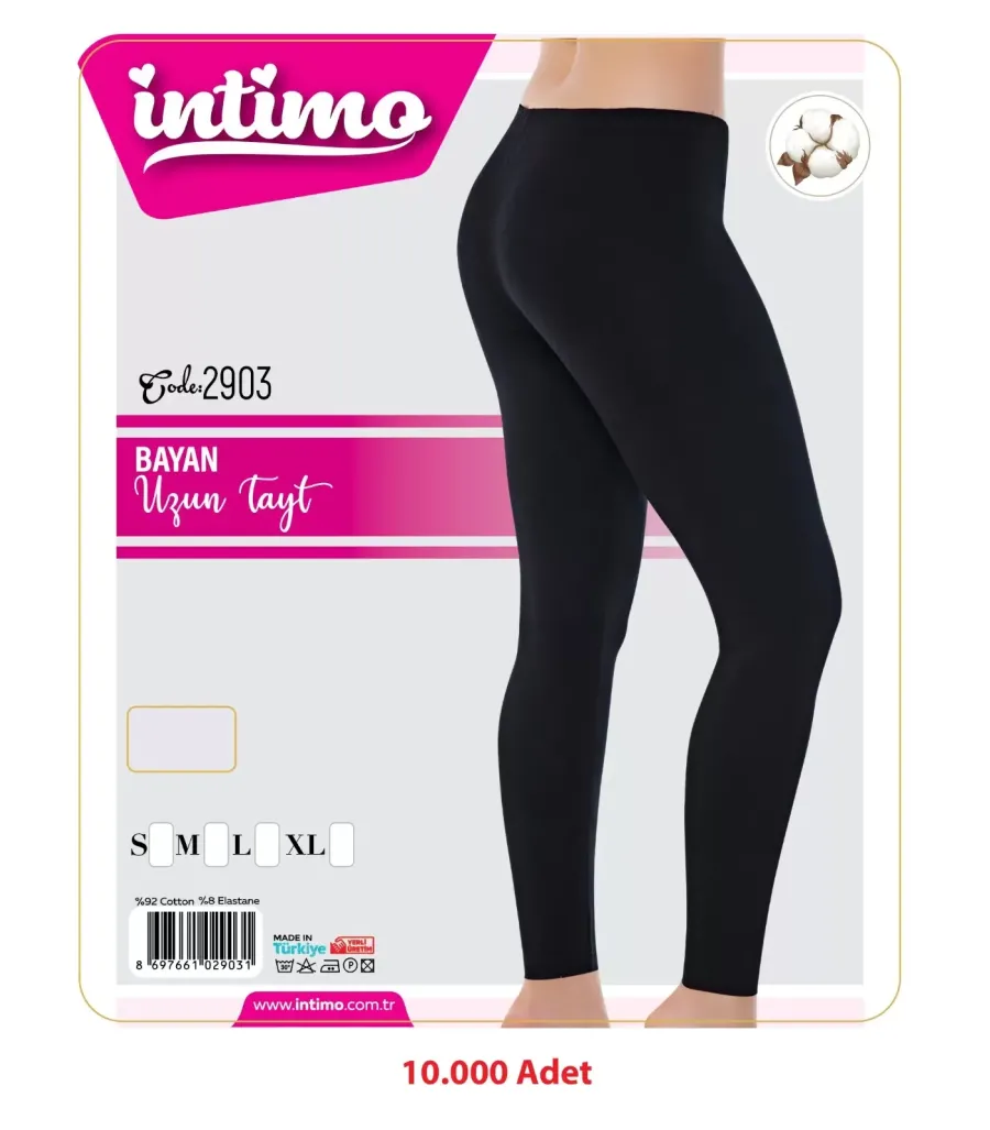 Toptan intimo Penye Tayt Tekli Paket Siyah