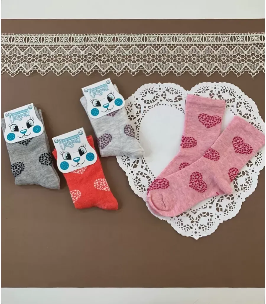 Toptan Cotton Kız Çocuk Soket Çorap