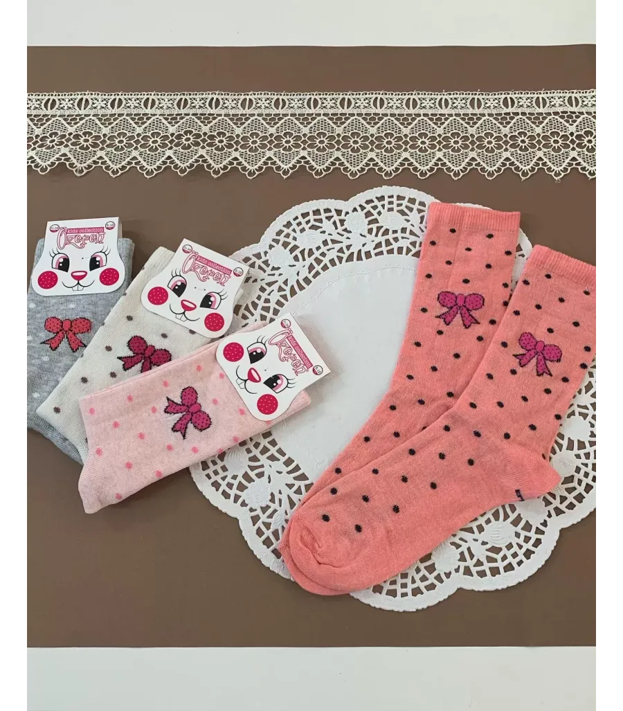Toptan Cotton Kız Çocuk Soket Çorap
