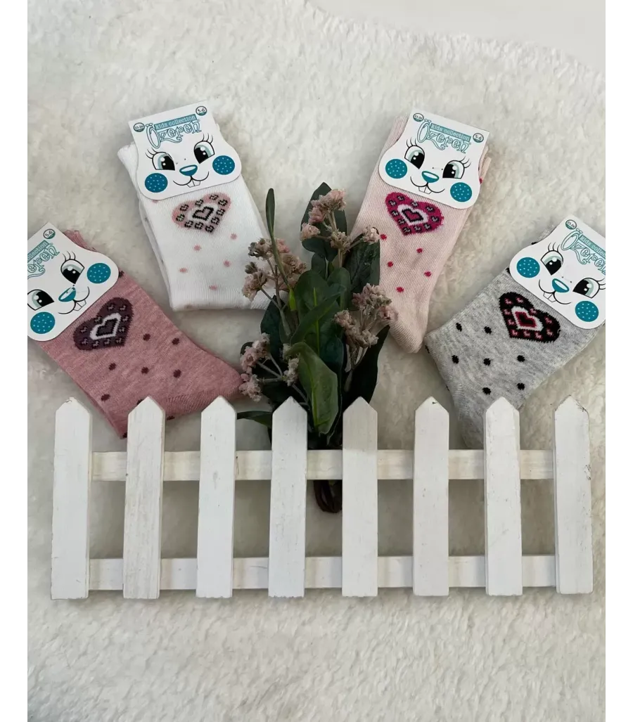 Toptan Cotton Kız Çocuk Soket Çorap