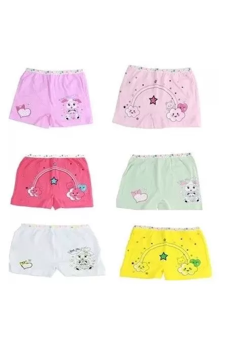 Toptan Tutku Kız Elastan Baskılı Şort