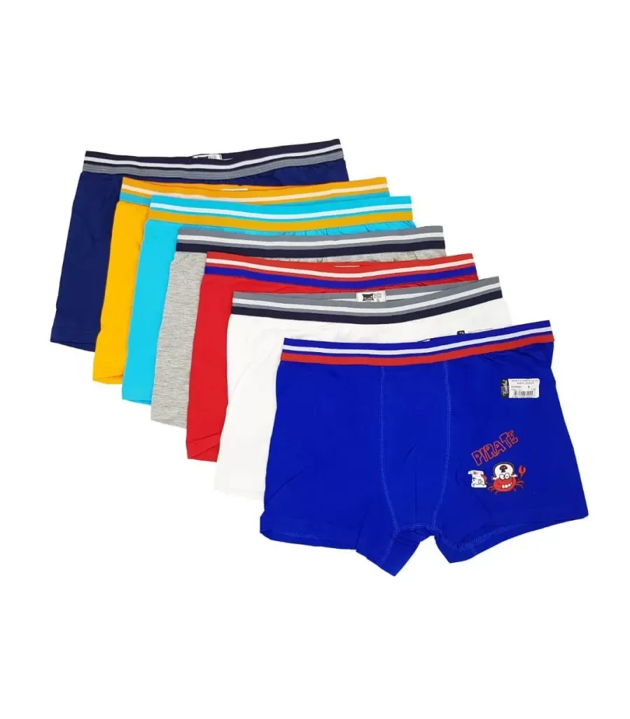 Toptan Tutku Çocuk Elastan Baskılı Boxer