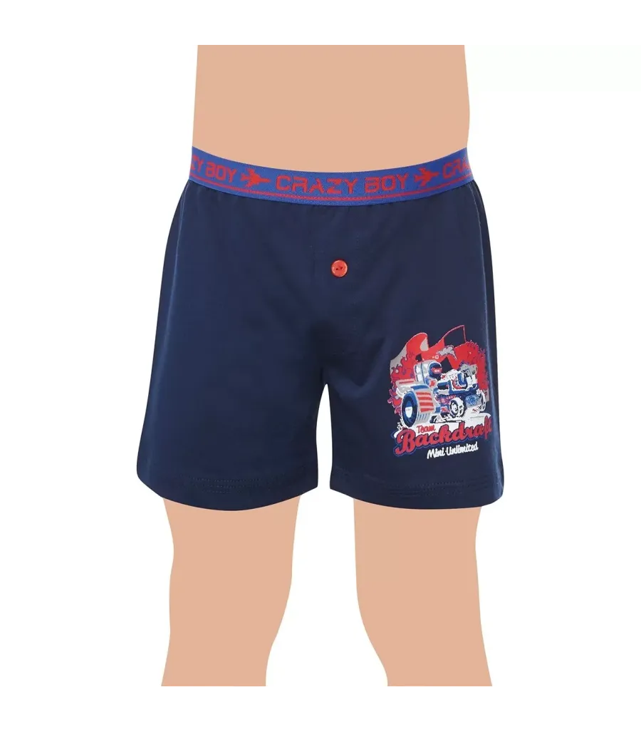 Toptan Tutku Çocuk Elastan Baskılı Boxer