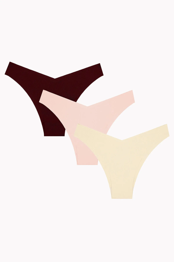 NBB Ten Bordo Cappuccino 3'lü Lazer V Shape Brazillian Külot