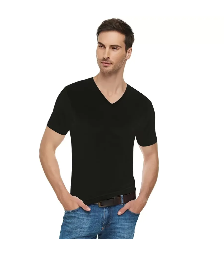 Toptan Elit Elastan V Yaka Atlet