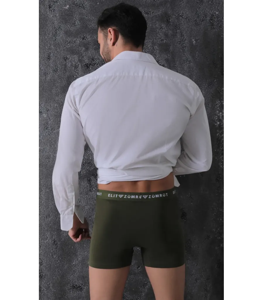 Elit Zümrüt Erkek Pamuklu Likralı Boxer Haki