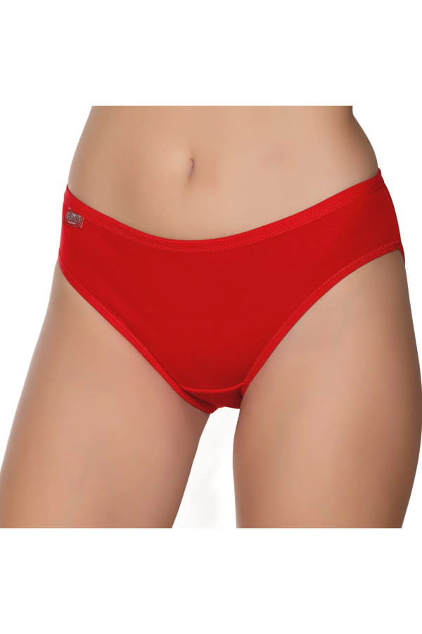 Gümüş 6001 Kadın Ribana Düz Biye Bikini Kırmızı