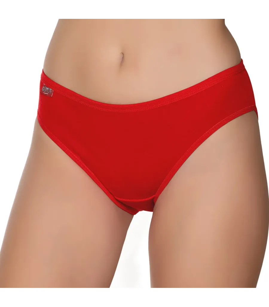 Gümüş 6001 Kadın Ribana Düz Biye Bikini Kırmızı