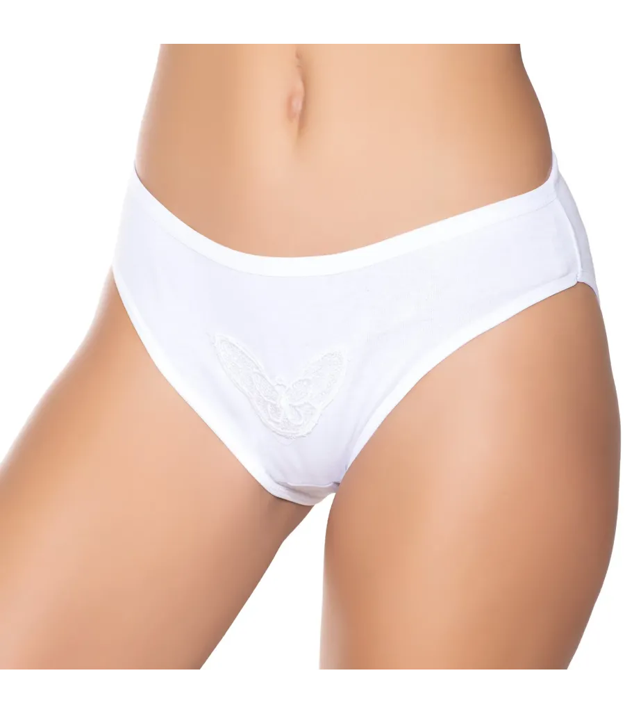 Gümüş İç Giyim 6006 Kadın Ribana İnce Bel Güpürlü Bikini