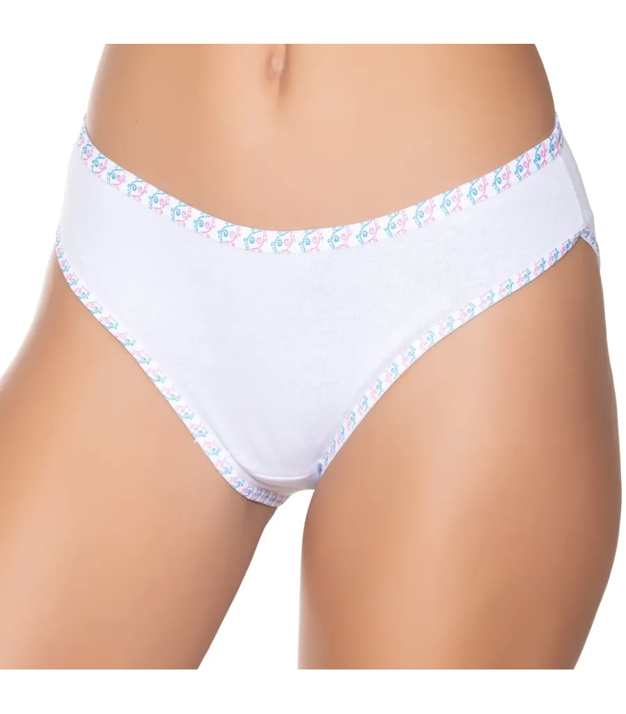Gümüş İç Giyim 6012 Kadın Ribana İnce Bel Biye Baskı Bikini