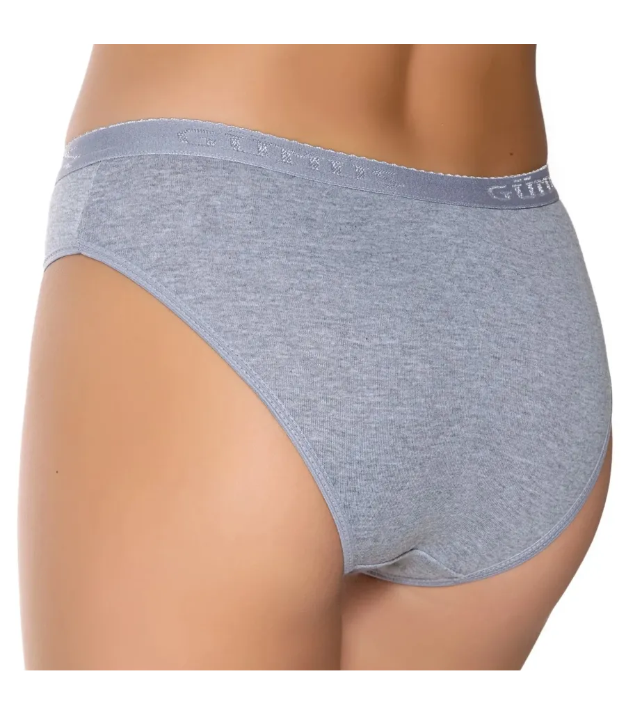 Gümüş İç Giyim 6016 Kadın Ribana Beli Gümüş Yazılı Bikini Gri
