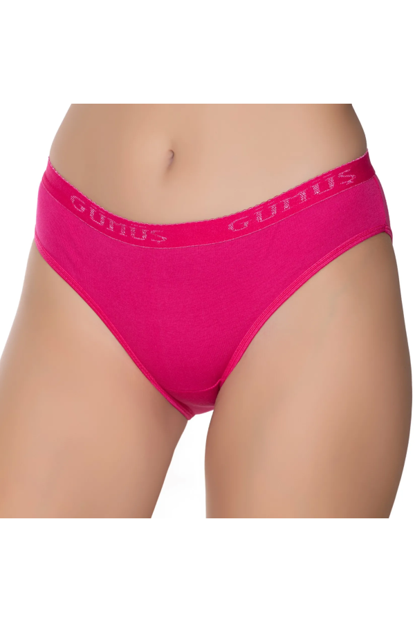 Gümüş 6016 Kadın Ribana Beli Gümüş Yazılı Bikini Fuşya