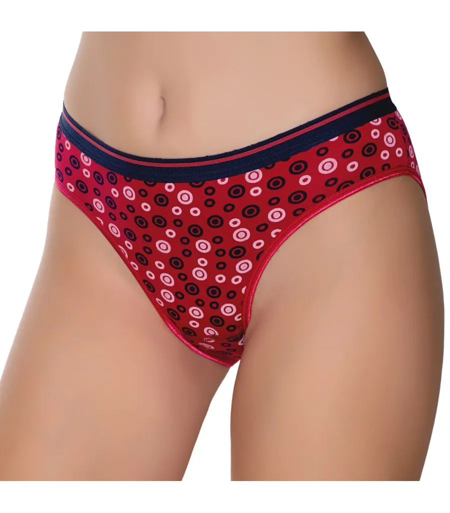Gümüş İç Giyim 6018 Kadın Likralı Kemer Lastikli Baskılı Bikini