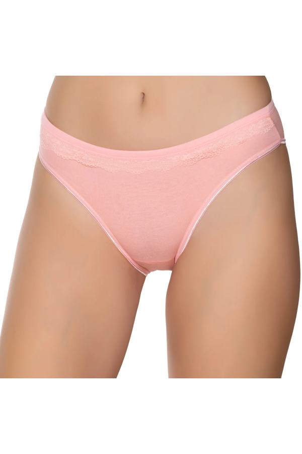 Gümüş İç Giyim 6021 Kadın Likralı Beli Dantelli Bikini Somon