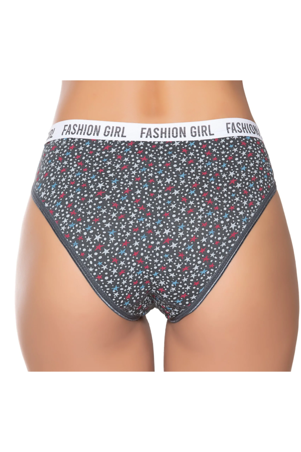 Gümüş İç Giyim 6024 Kadın Likralı Galaksi Baskılı Bikini Gri