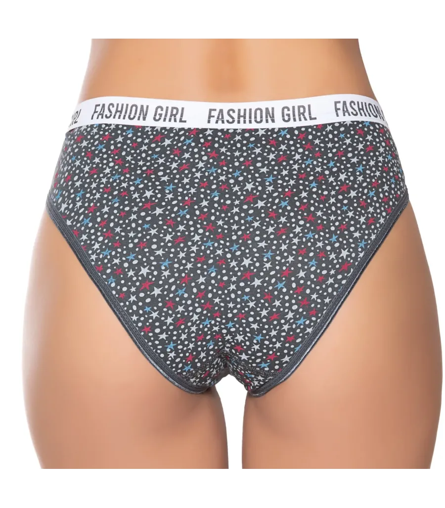 Gümüş İç Giyim 6024 Kadın Likralı Galaksi Baskılı Bikini Gri