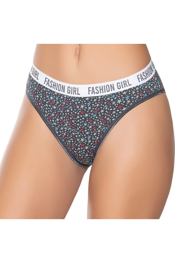 Gümüş İç Giyim 6024 Kadın Likralı Galaksi Baskılı Bikini Gri