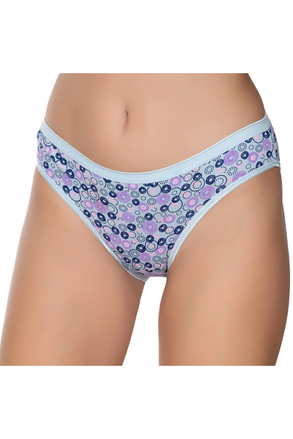 Gümüş İç Giyim 6026 Kadın Likralı İnce Bel Halka Baskılı Bikini