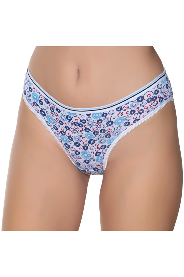 Gümüş İç Giyim 6026 Kadın Likralı İnce Bel Halka Baskılı Bikini