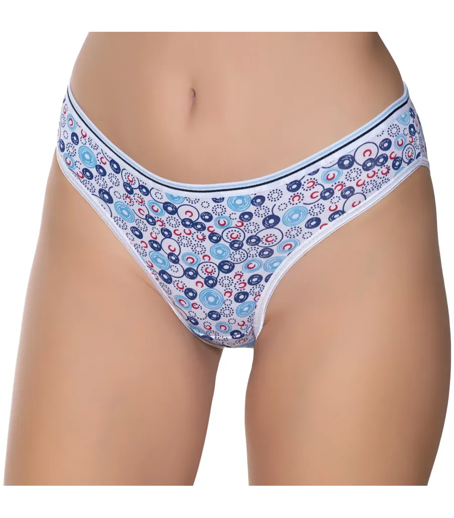 Gümüş İç Giyim 6026 Kadın Likralı İnce Bel Halka Baskılı Bikini