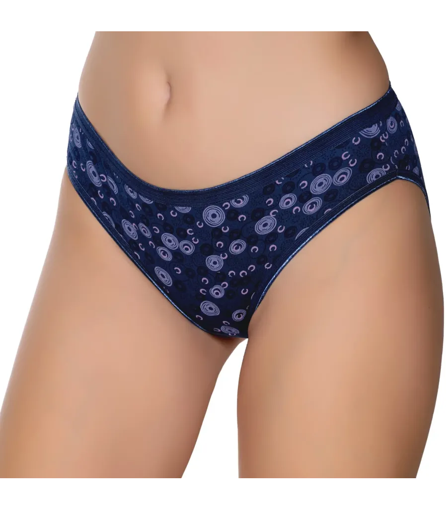Gümüş İç Giyim 6026 Kadın Likralı İnce Bel Halka Baskılı Bikini