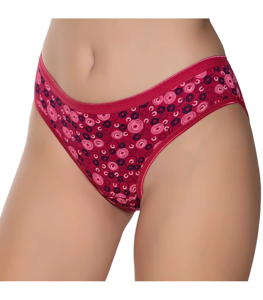 Gümüş İç Giyim 6026 Kadın Likralı İnce Bel Halka Baskılı Bikini
