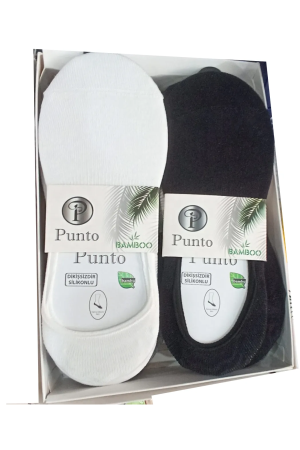 Punto Yıkamalı Dikişsiz Silikonlu Bambu Erkek Babet Çorap