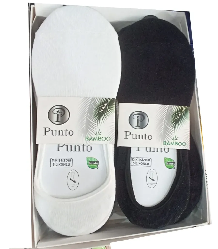 Punto Yıkamalı Dikişsiz Silikonlu Bambu Erkek Babet Çorap