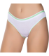 Gümüş İç Giyim 6036 Kadın Likralı Beli Çizgili Bikini Beyaz