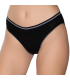 Gümüş İç Giyim 6036 Kadın Likralı Beli Çizgili Bikini Siyah