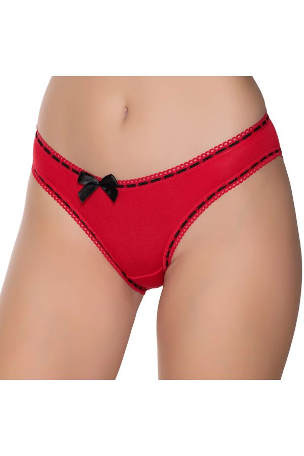 Gümüş İç Giyim 6039 Kadın Likralı Beli Şeritli Kurdeleli Bikini