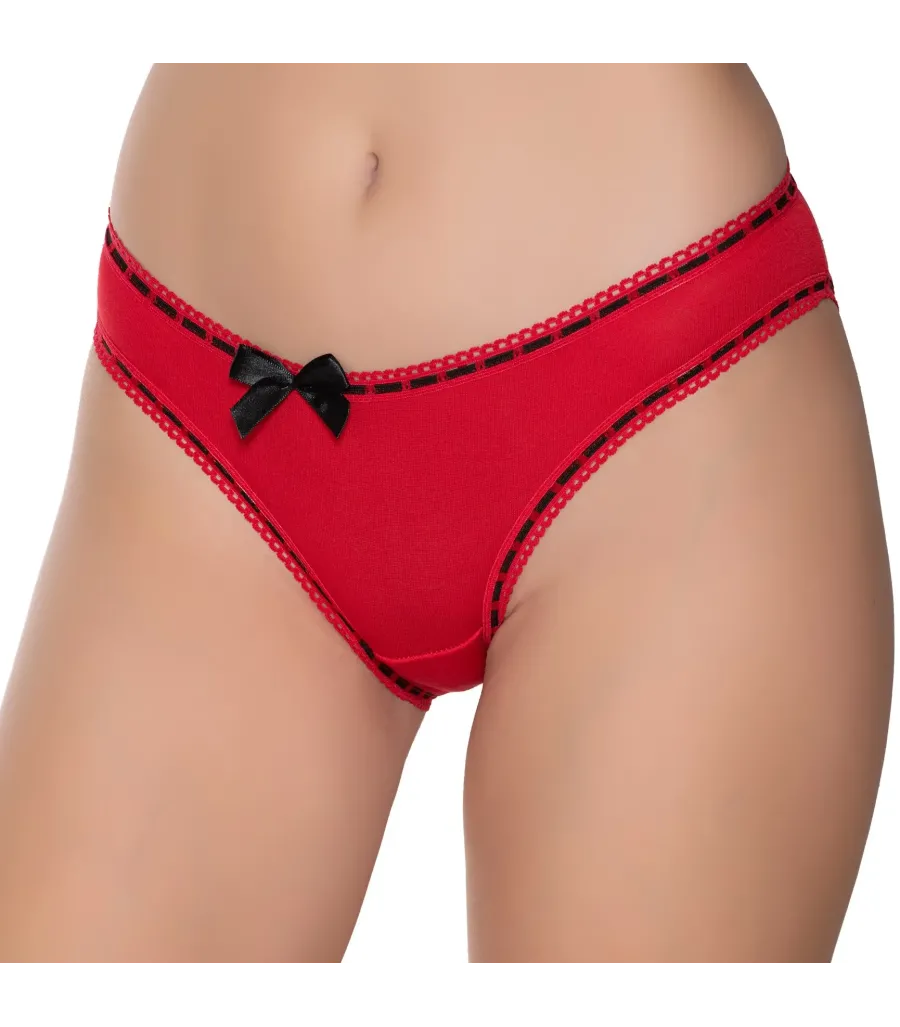 Gümüş İç Giyim 6039 Kadın Likralı Beli Şeritli Kurdeleli Bikini