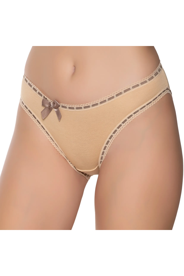 Gümüş İç Giyim 6039 Kadın Likralı Beli Şeritli Kurdeleli Bikini