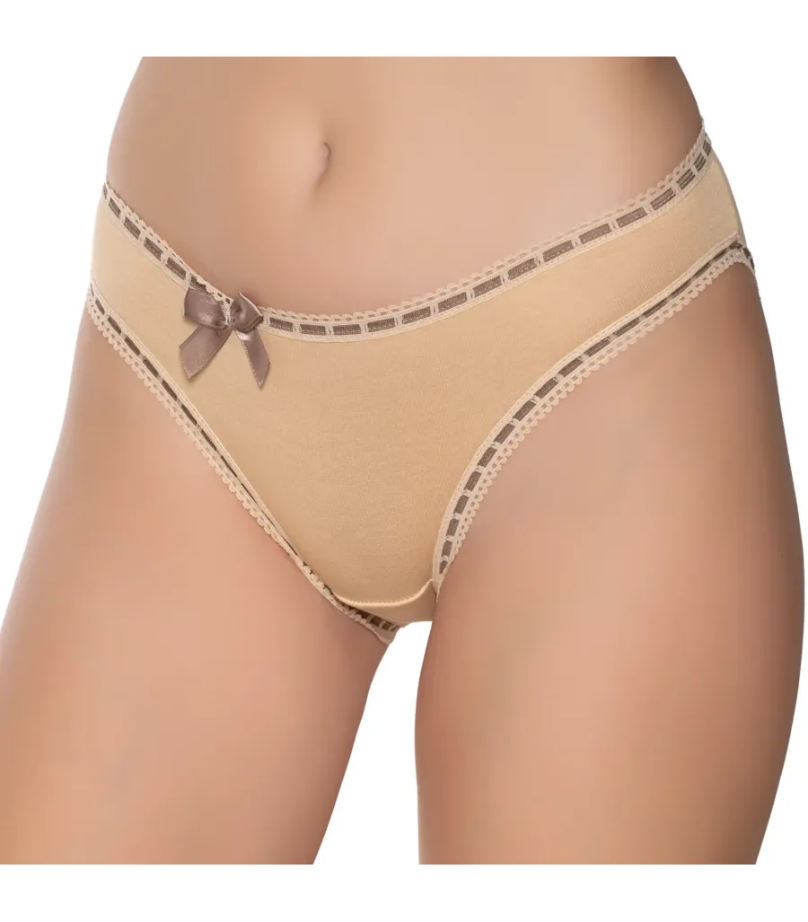 Gümüş İç Giyim 6039 Kadın Likralı Beli Şeritli Kurdeleli Bikini