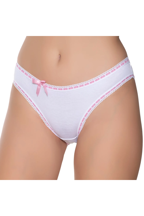 Gümüş İç Giyim 6039 Kadın Likralı Beli Şeritli Kurdeleli Bikini