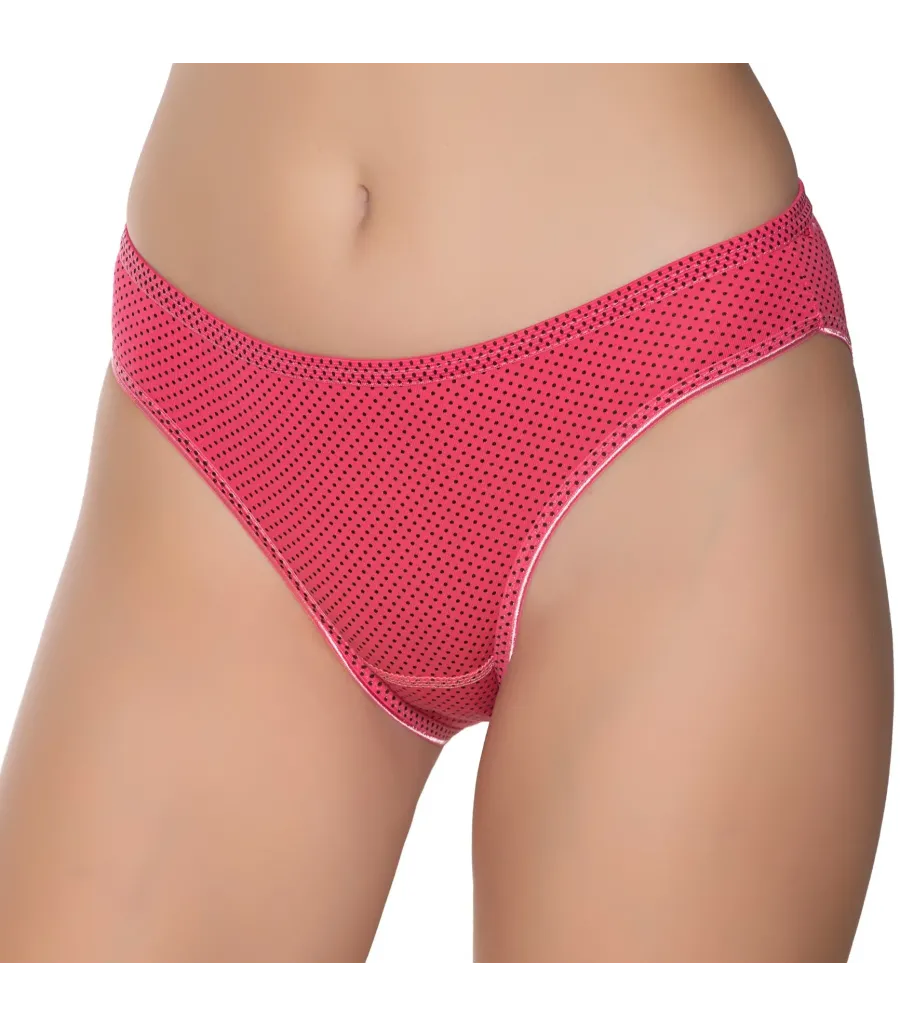 Gümüş İç Giyim 6043 Kadın Likralı İnce Bel Puantiyeli Bikini