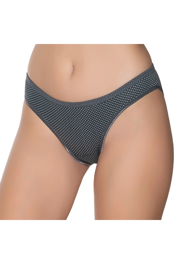 Gümüş İç Giyim 6043 Kadın Likralı İnce Bel Puantiyeli Bikini