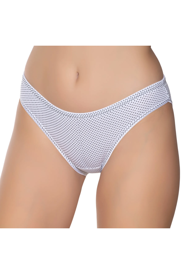 Gümüş İç Giyim 6043 Kadın Likralı İnce Bel Puantiyeli Bikini