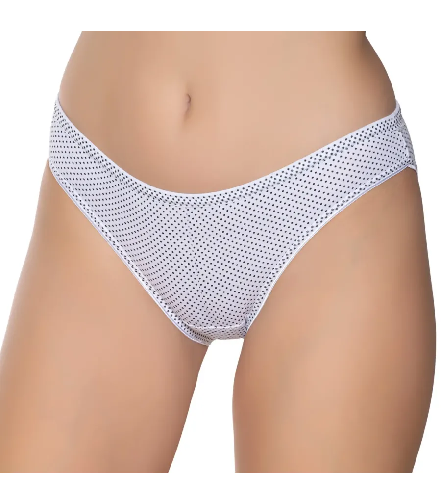 Gümüş İç Giyim 6043 Kadın Likralı İnce Bel Puantiyeli Bikini