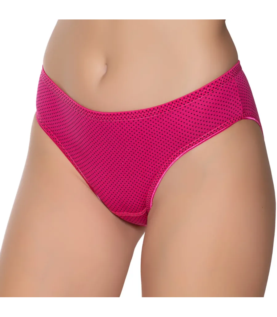 Gümüş İç Giyim 6043 Kadın Likralı İnce Bel Puantiyeli Bikini