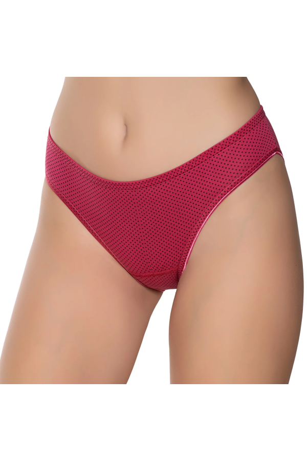 Gümüş İç Giyim 6043 Kadın Likralı İnce Bel Puantiyeli Bikini