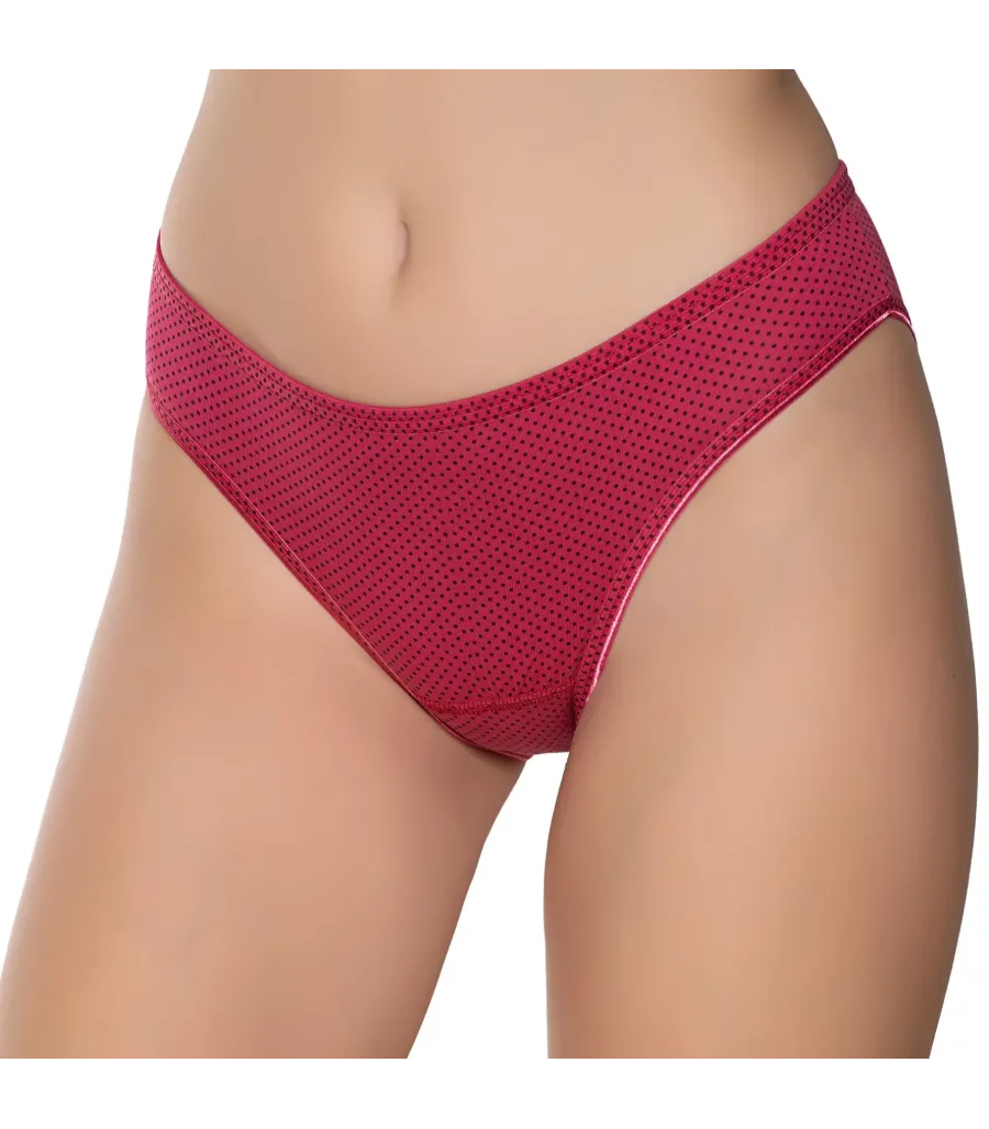 Gümüş İç Giyim 6043 Kadın Likralı İnce Bel Puantiyeli Bikini