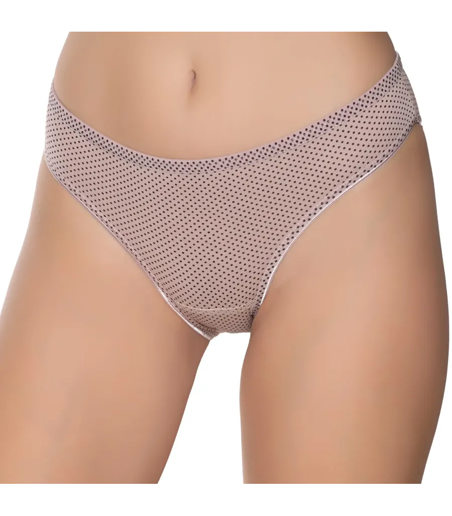 Gümüş İç Giyim 6043 Kadın Likralı İnce Bel Puantiyeli Bikini