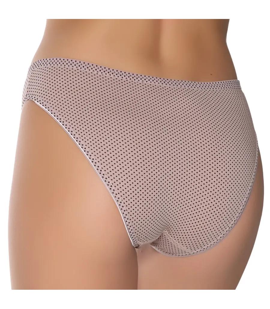 Gümüş İç Giyim 6043 Kadın Likralı İnce Bel Puantiyeli Bikini