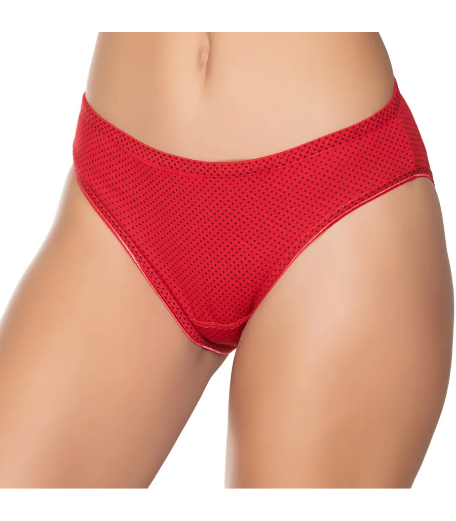 Gümüş İç Giyim 6043 Kadın Likralı İnce Bel Puantiyeli Bikini