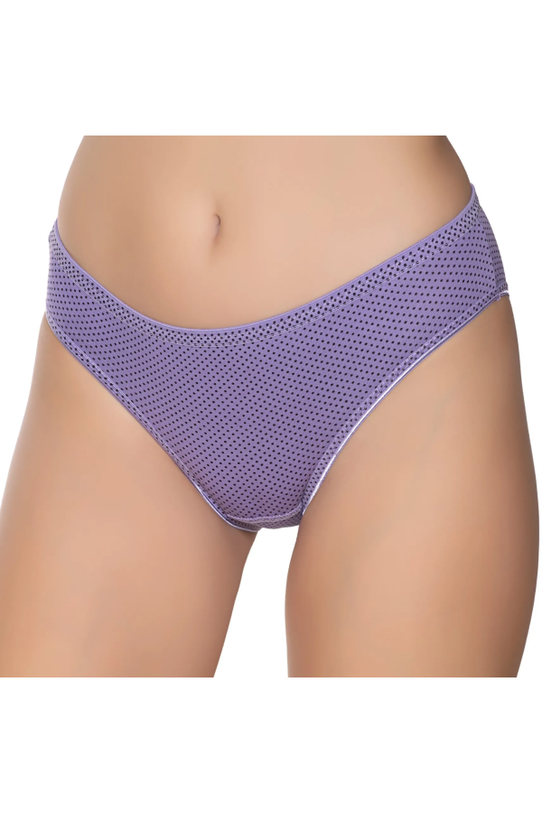 Gümüş İç Giyim 6043 Kadın Likralı İnce Bel Puantiyeli Bikini