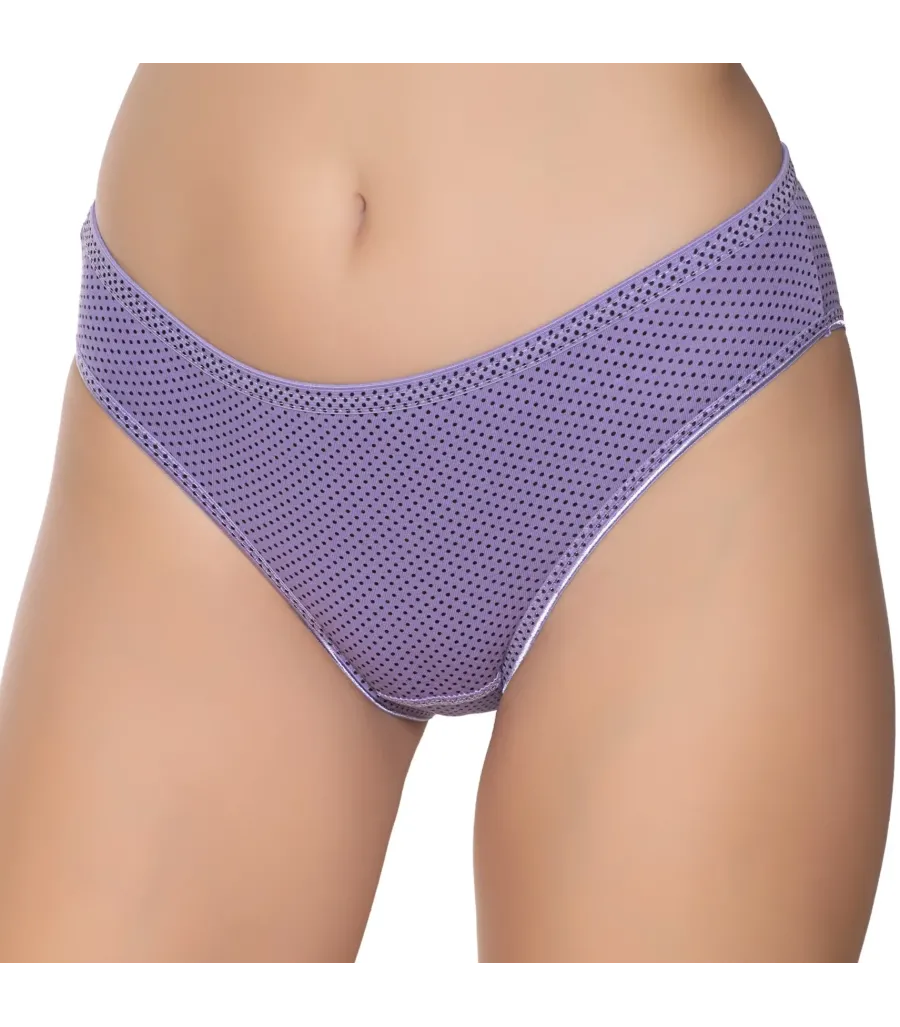 Gümüş İç Giyim 6043 Kadın Likralı İnce Bel Puantiyeli Bikini