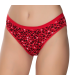 Gümüş İç Giyim 6044 Kadın Likralı Daire Baskılı Bikini Kırmızı