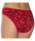 Gümüş İç Giyim 6044 Kadın Likralı Daire Baskılı Bikini Kırmızı